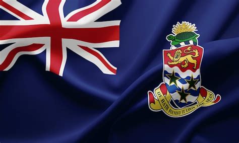 Premium Photo Closeup Waving Flag Of Cayman Island