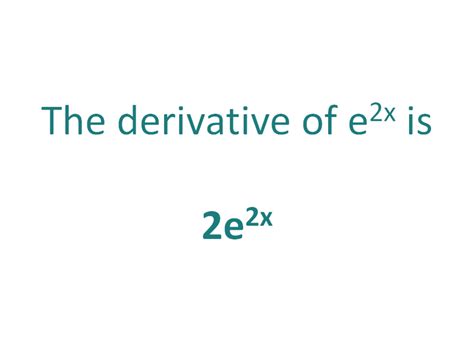 The Derivative of e^2x - DerivativeIt