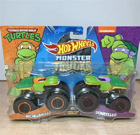 HOT WHEELS MONSTER Trucks Demolition Doppie Michelangelo Donatello TMNT 1 64 EUR 42 05 PicClick IT