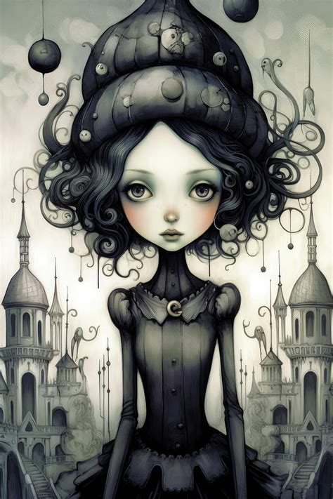 Whimsical Gothic Girl 03 Digital Art By Matthias Hauser Fine Art America