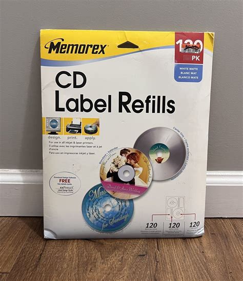 Memorex CD Label Refills 120 Pack White Matte 3 In 1 Function Inkjet