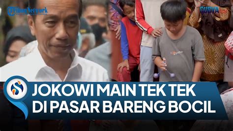 Jokowi Adu Skill Main Latto Tek Tek Dengan Bocil Di Pasar Subang Jabar