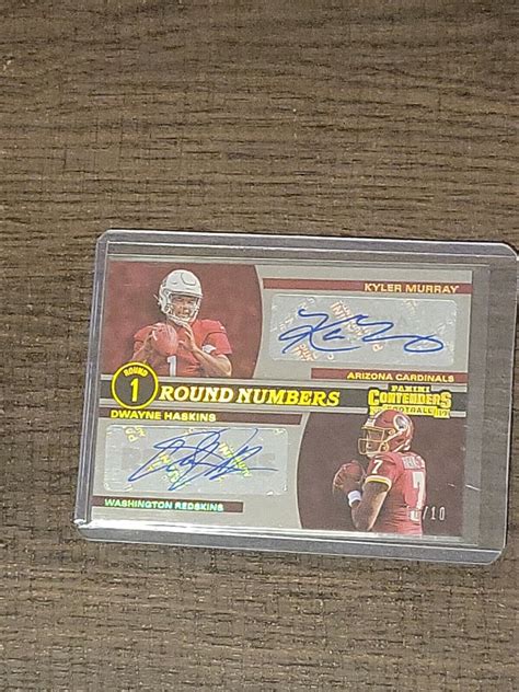 2019 Contenders Round Numbers Dual Gold Auto Kyler Murray Dwayne