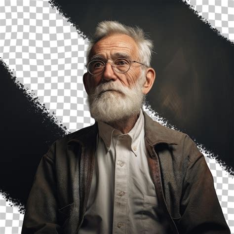 Premium Psd A Man With A Beard And Glasses Is Standing In Front Of A