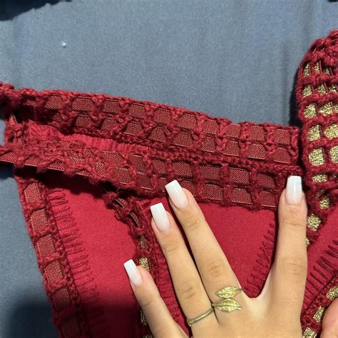 Reversible Gold And Red Bikini Fits S M In Good Depop