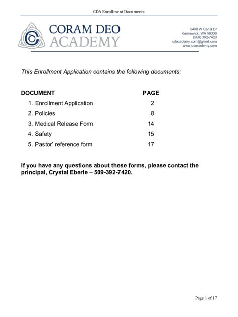 Fillable Online CDA Enrollment Documents Fax Email Print PdfFiller