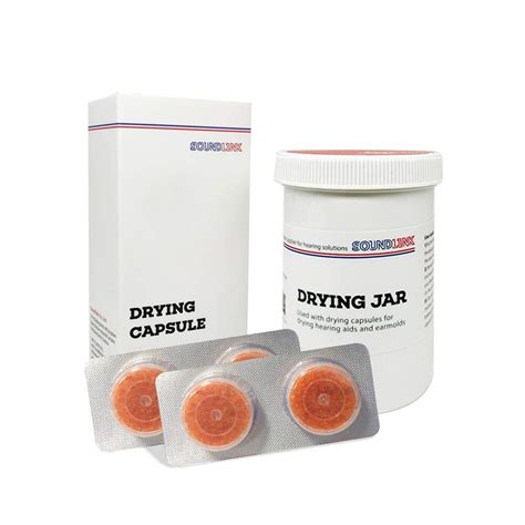 Hearing Aid Drying Kit With Dehumidifier Includes 2 Drying Capsules And 1 Drying Jar 60x85mm