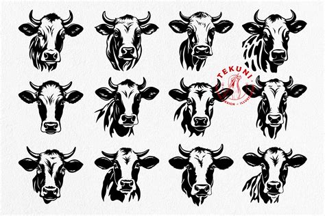 Cow Head Svg Bundle, Cow Silhouette, Cattle Svg Instant Download - Etsy