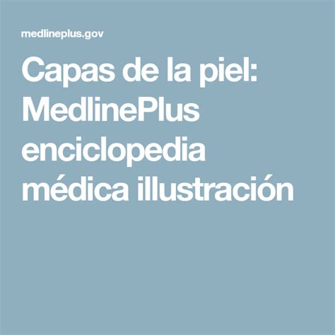 Capas De La Piel Medlineplus Enciclopedia M Dica Illustraci N Capas