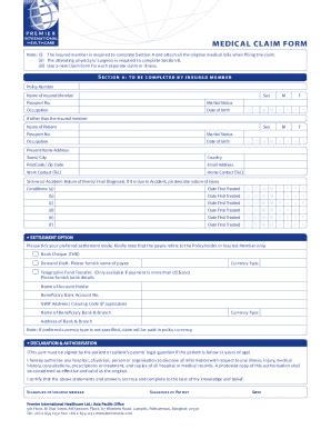 Fillable Online Member Reimbursment Form For Medical Claims Fax Email