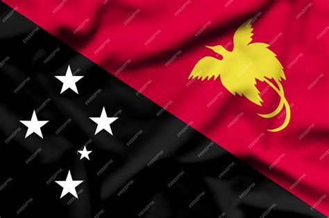 Premium Photo | Waving Flag Of Papua New Guinea