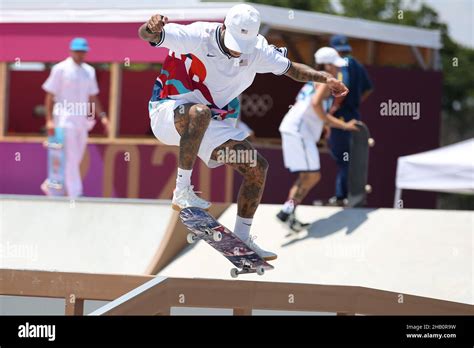 July Th Tokyo Japan Nyjah Huston Of United States Ahead Of