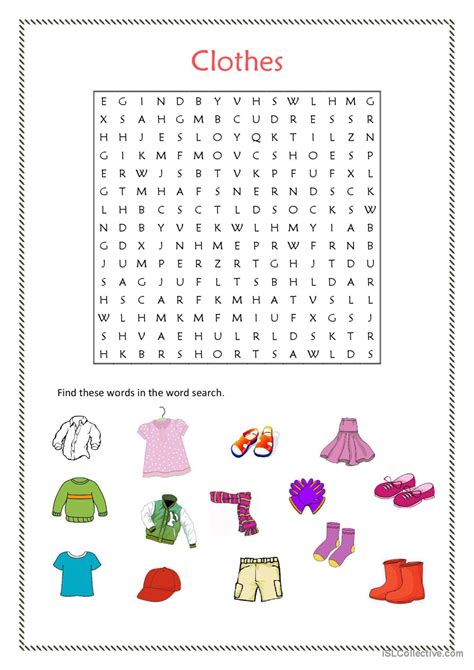 Clothes Word Search Word Search English ESL Worksheets Pdf Doc