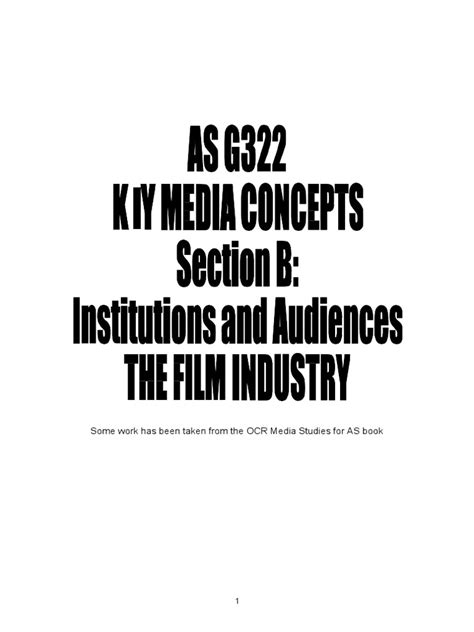 Some Work Has Been Taken From The Ocr Media Studies For As Book Pdf