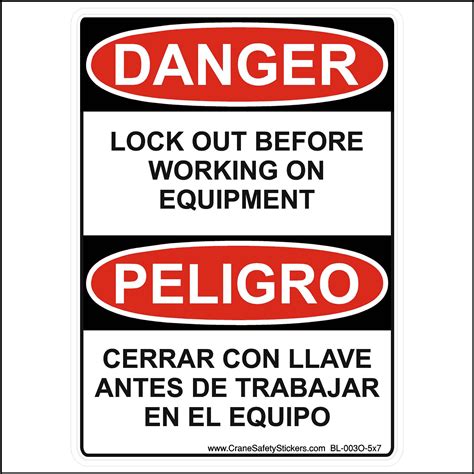 Bilingual Safety Sticker Danger Look Out Danger Peligro Safety Stickers