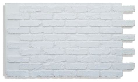 26"x48" Faux Brick Panels, White, 28"x48" - Traditional - Siding And ...