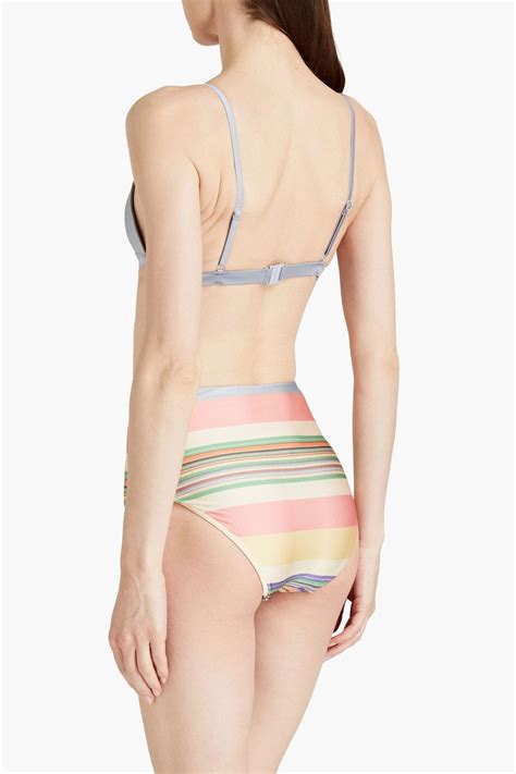 Zimmermann Striped Triangle Bikini The Outnet