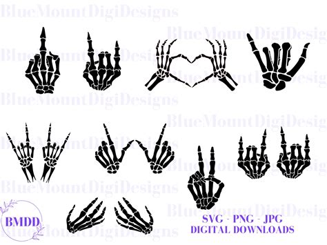 Skeleton Gestures Bundle Of Svgs Pngs S Digital Downloads