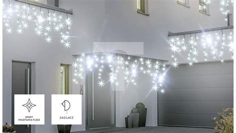 Lampki Bulinex 200led białe zimne 9 60m kurtyna sople flesz BULINEX