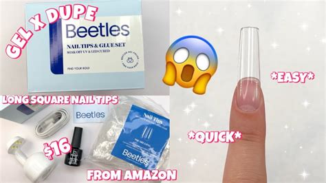 Trying Beetles Long Square Nail Tip Starter Kit From Amazon Gel X