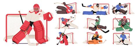 Cartoon Hockey Player Vector Images Over