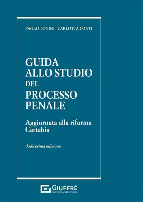 MyPushop Libreria Dias Tonini Guida Allo Studio Del Processo Penale