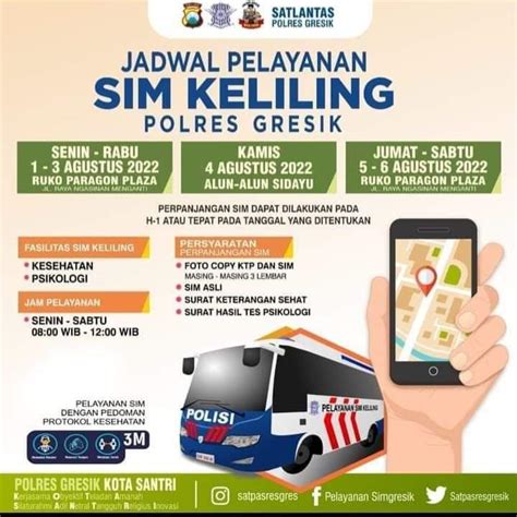 Jadwal Sim Keliling Gresik Agustus Minggu Ke