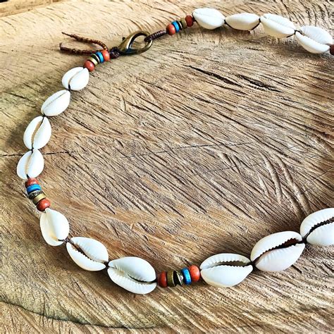 Shell Necklace Men Women Choker Cowrie Shell Necklace Seashell Etsy