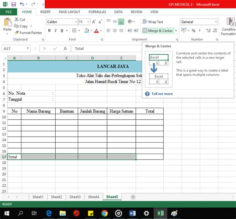 Cara Membuat Nota Pada Ms Excel