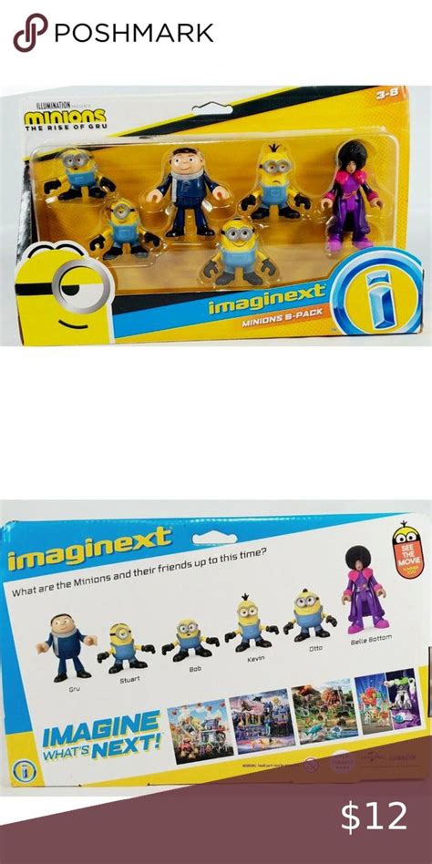 Minions The Rise Of Gru Imaginext Figure Set Gru Belle Stuart Bob Kevin