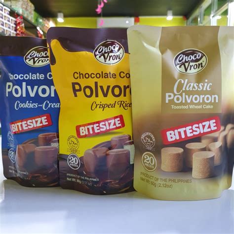 PACK OF 3 Chocovron Polvoron Crisped Rice 80g Cookies Cream