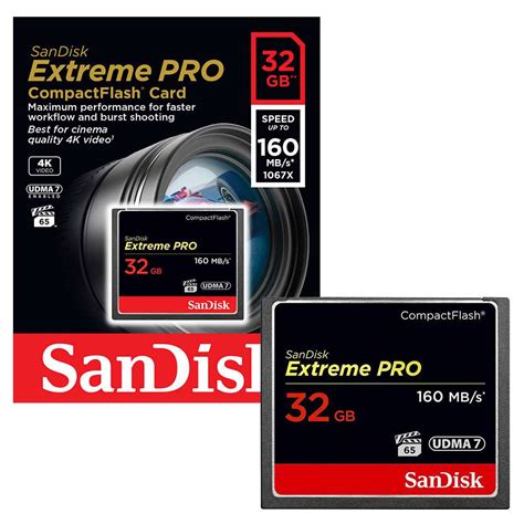 Cartão Mem Compact Flash Cf 32gb Sandisk Extreme Pro 160mb s R 639