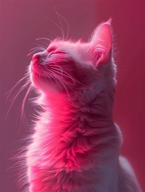 Adorable Pink Cat Aesthetic Card Or Poster Design In 2024 Cat