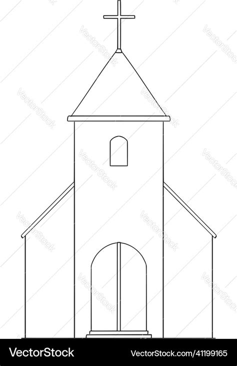 Drawing clipart clip art or icon of church Vector Image