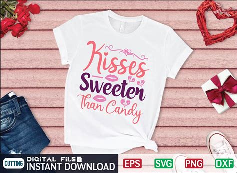 Kisses Sweeter Than Candy Svg Design By Print Store Thehungryjpeg