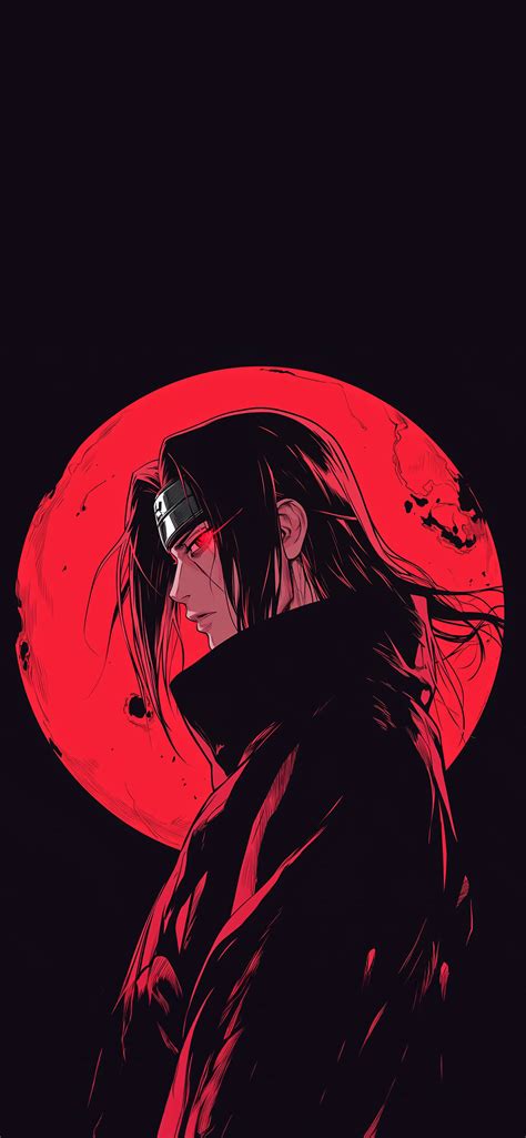 🌙 Itachi Uchiha Red Moon Wallpaper - Cool Ninja Wallpaper iPhone