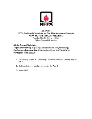 Fillable Online Nfpa NFPA Technical Committee On Fire Risk Assessment