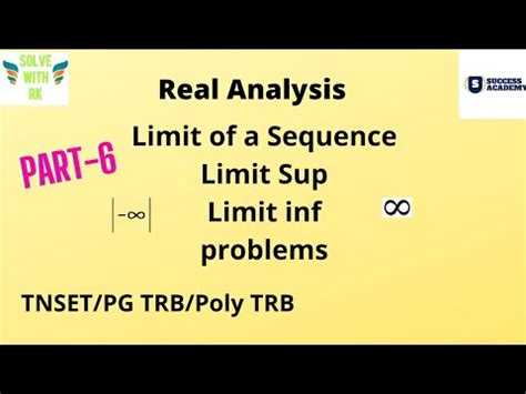 Limit Point Of A Sequence Limit Superior Limit Inferior