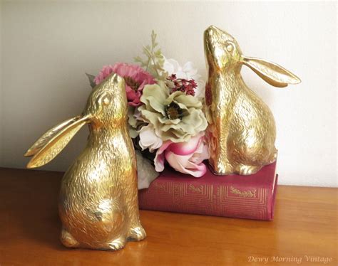 Vintage Brass Rabbit Bookends Rabbit Figurine Gold Bunny Etsy Rabbit Figurine Vintage Brass