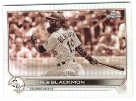 2022 Topps Chrome Charlie Blackmon Colorado Rockies 37 Sepia Refractor