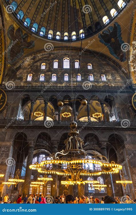 Hagia Sophia S Dome Interior and Nave with Christian Icons and Islamic ...