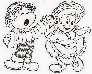 Desenho De Quadrilha Para Colorir - Desenhos de Festa Junina para Colorir
