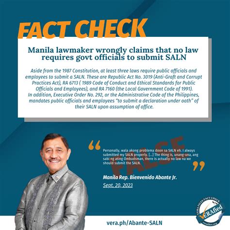 VERA FILES FACT CHECK Manila Lawmaker Wrongly Claims No Law Requires