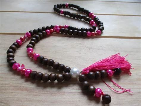 Vishudi Japa Mala Budista Magnetita Rosa Y Perlas De R O Meses Sin