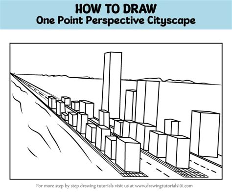 How To Draw One Point Perspective Cityscape Printable Step By NBKomputer