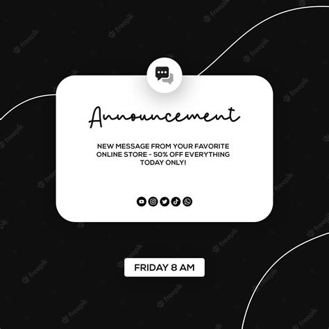 Premium Psd Premium Black Social Media Important Announcement Post