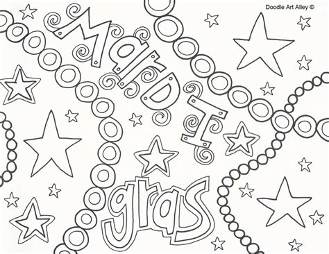 Mardi Gras Beads Coloring Page Coloring Pages