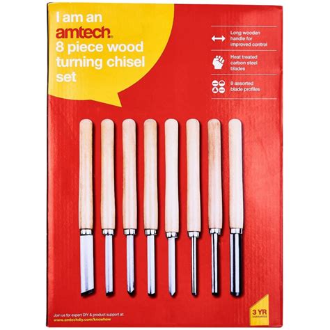 8pc Wood Turning Chisel Set Amtech