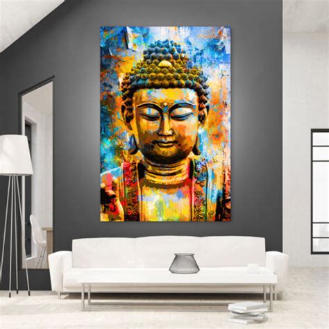 Leinwand Bild Buddha Abstrakt Wandbilder Wohnzimmer Bilder Modern XXL