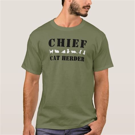 White Cats Chief Cat Herder T-Shirt | Zazzle